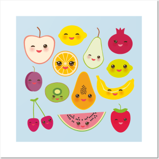 Cute Juicy Fruits Posters and Art